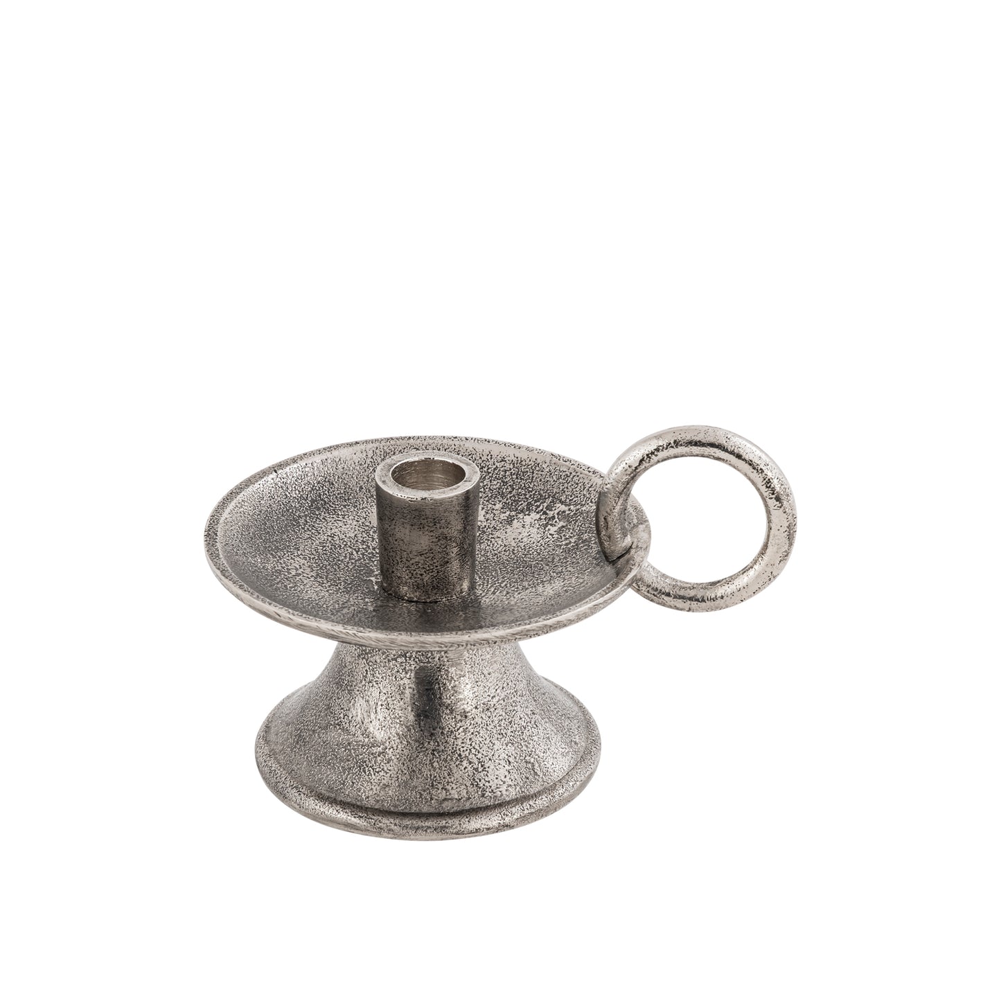 Silver candle holder charm on a white background