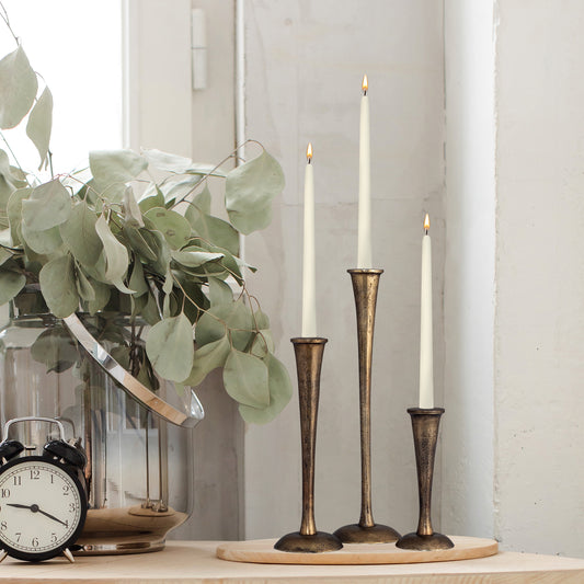 Buxton Set of 3 Candlesticks Antique Brass Finish