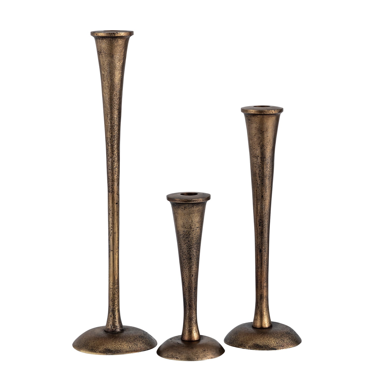 Buxton Set of 3 Candlesticks Antique Brass Finish