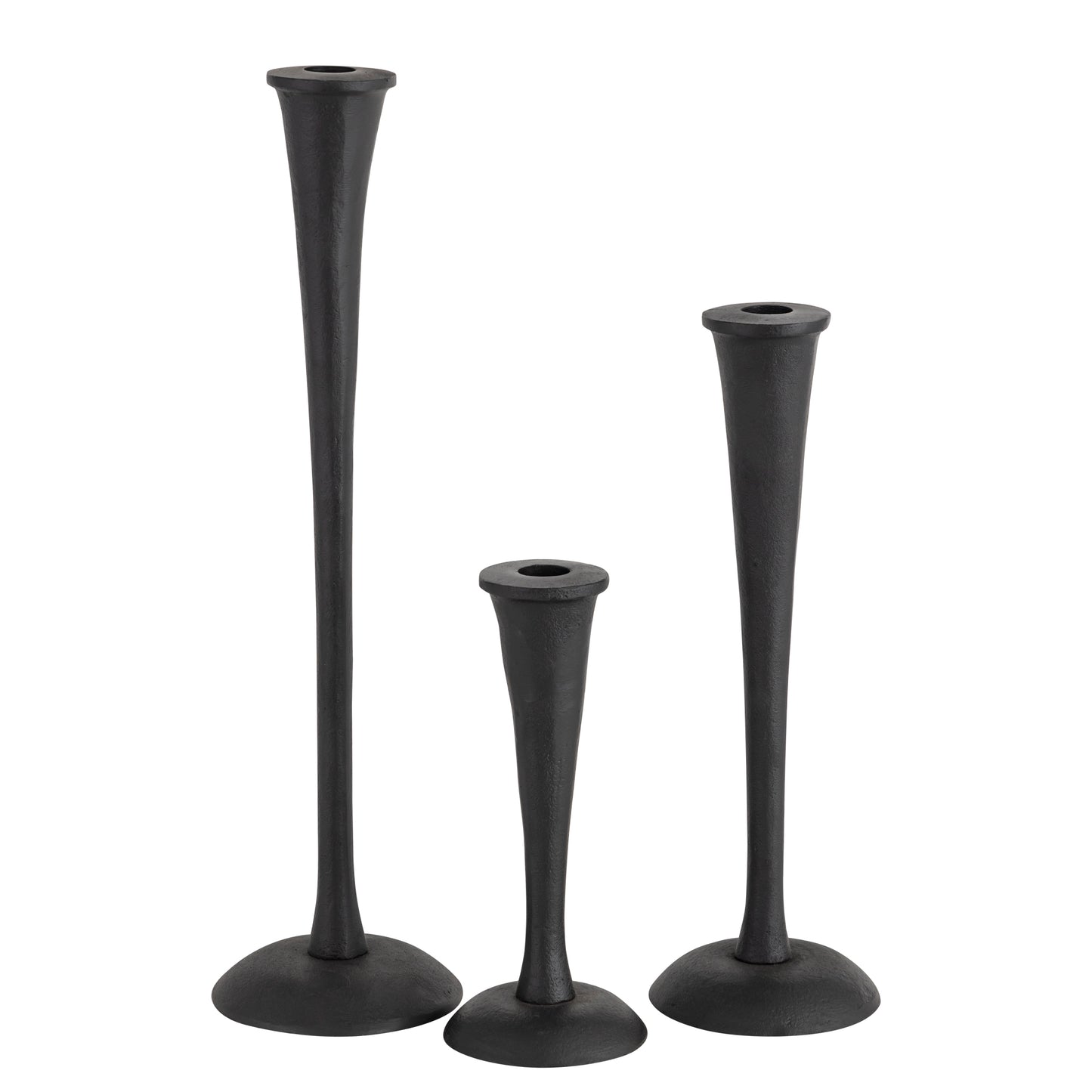 Buxton Set of 3 Candlesticks Matte Black Finish