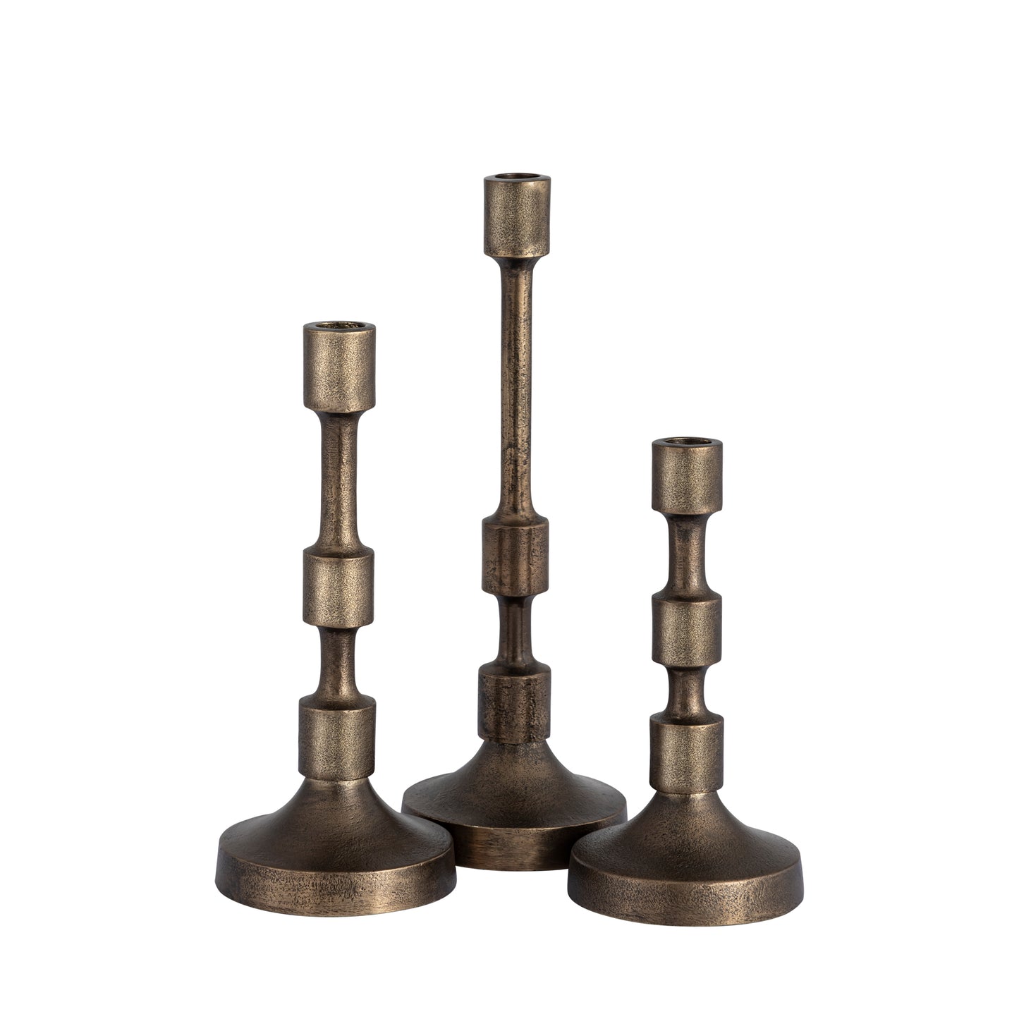 Camden Set of 3 Candlesticks Antique Brass Finish