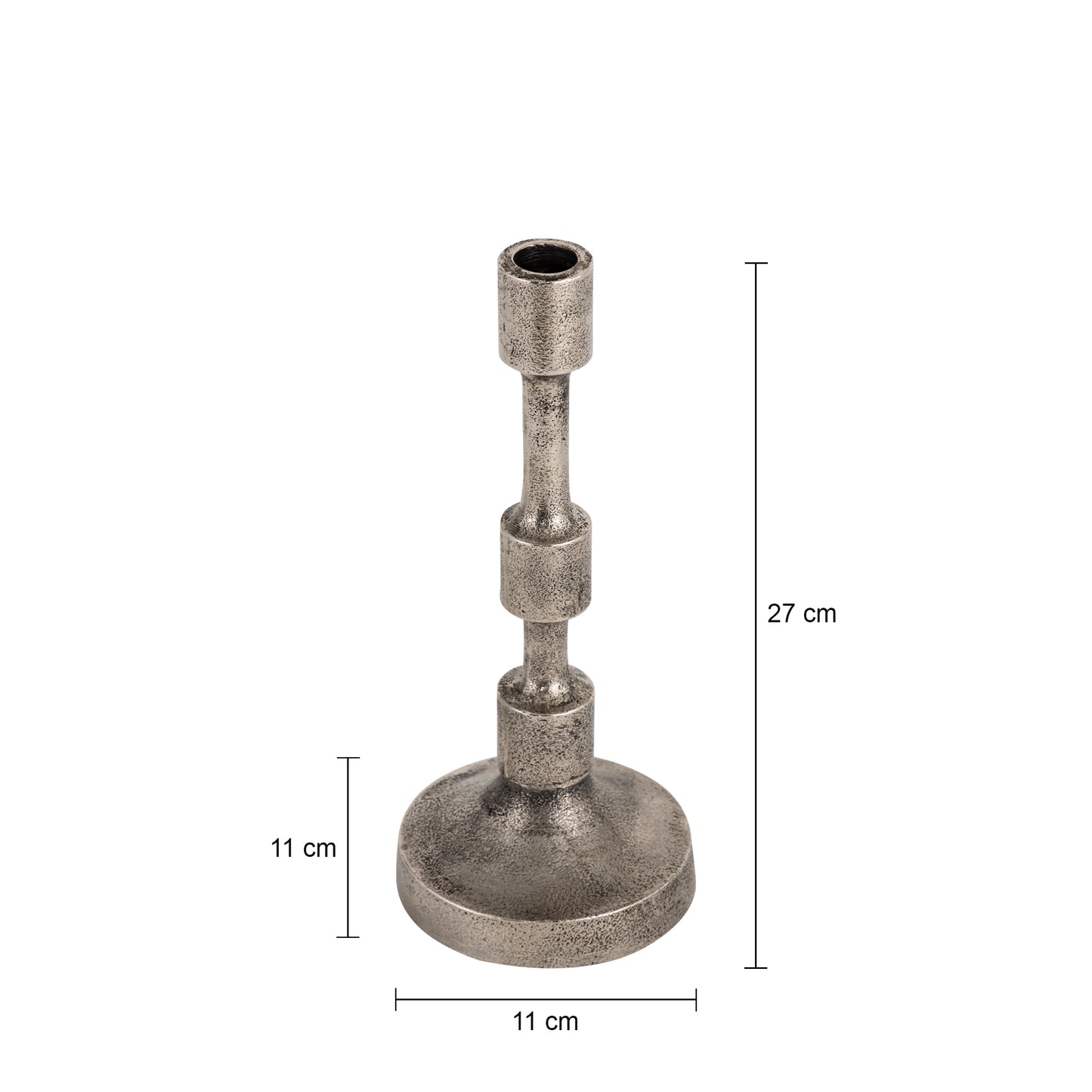 Camden Set of 3 Candlesticks Antique Silver Finish