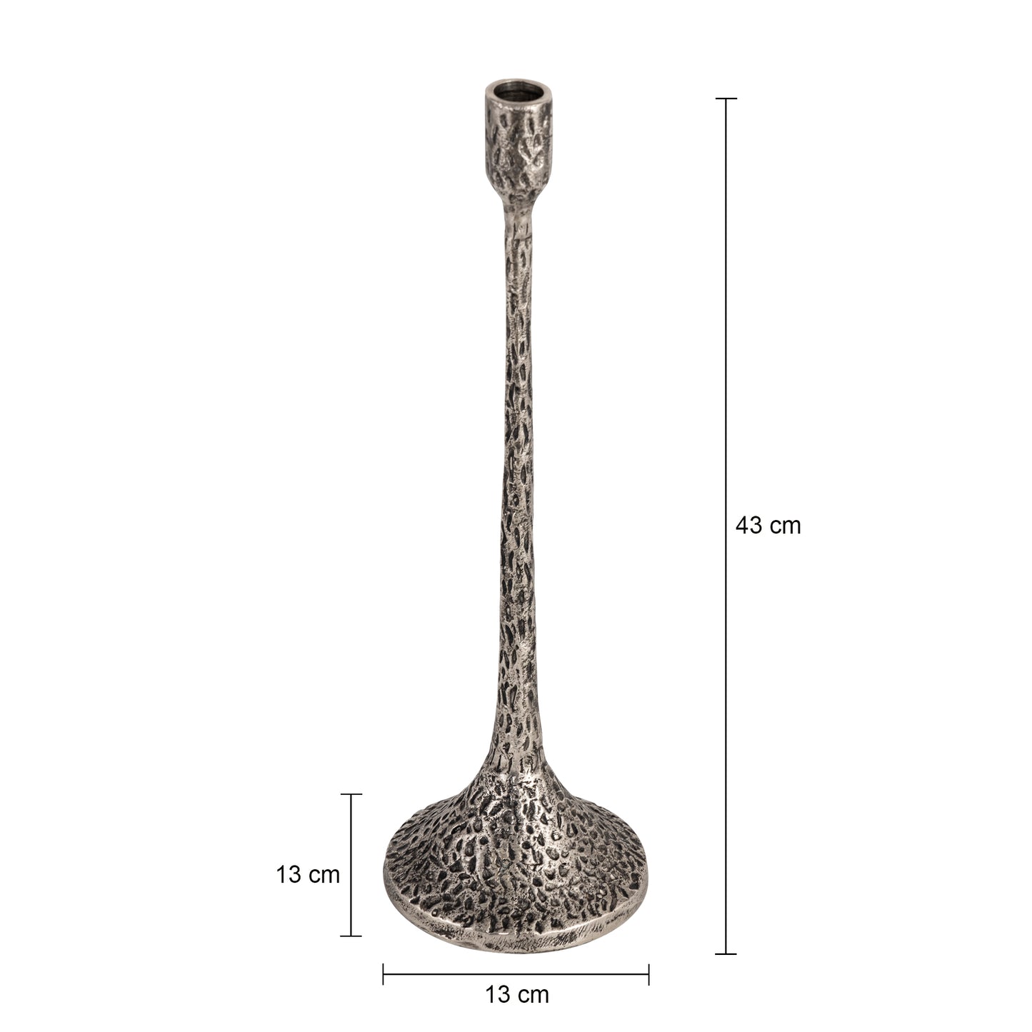 Devon Set of 2 Textured Candlesticks Antique Silver Finish