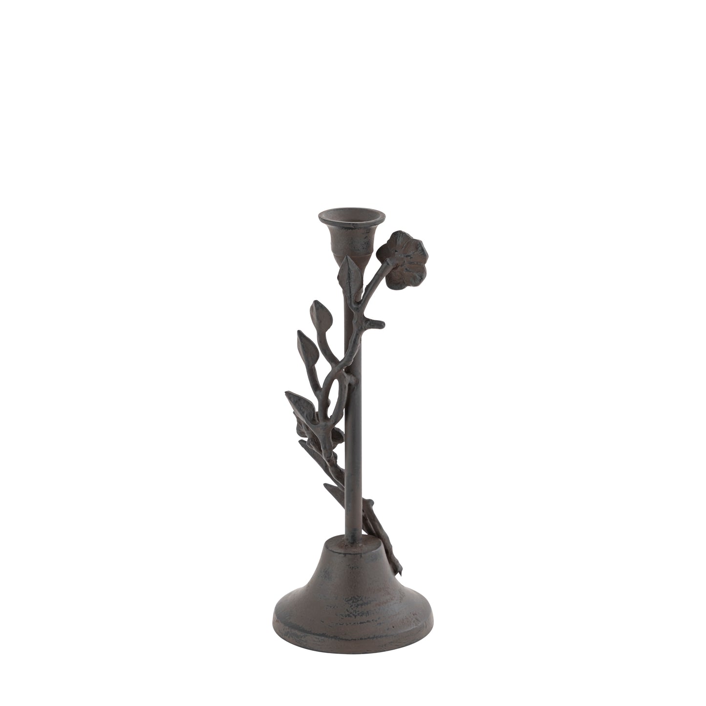 Langport Floral Taper Candle Holders Antique Bronze