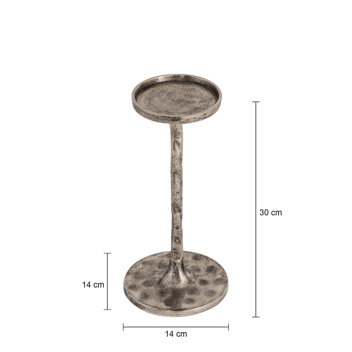 Marlow Set of 2 Hammered Candlesticks Antique Silver Finish