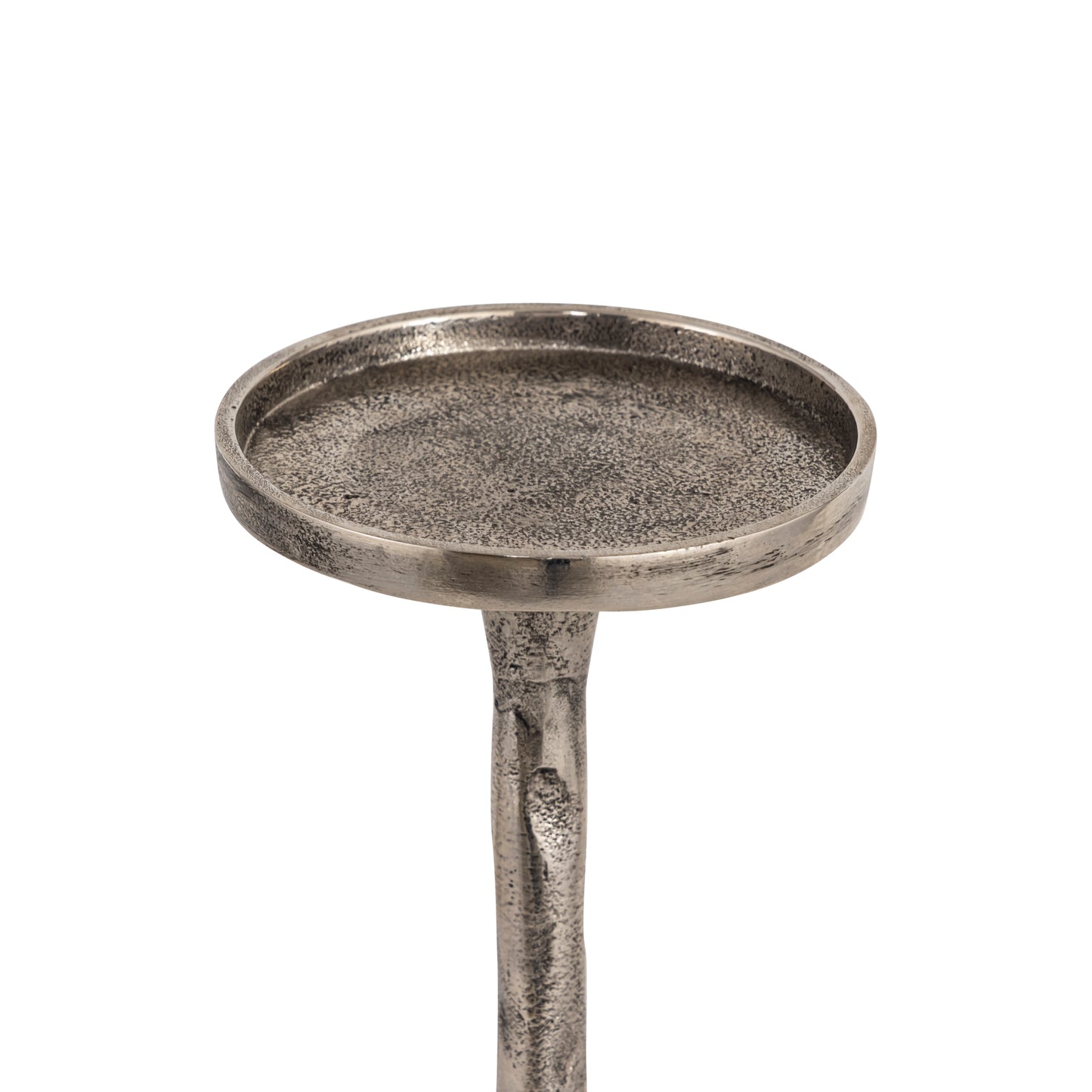 Marlow Set of 2 Hammered Candlesticks Antique Silver Finish