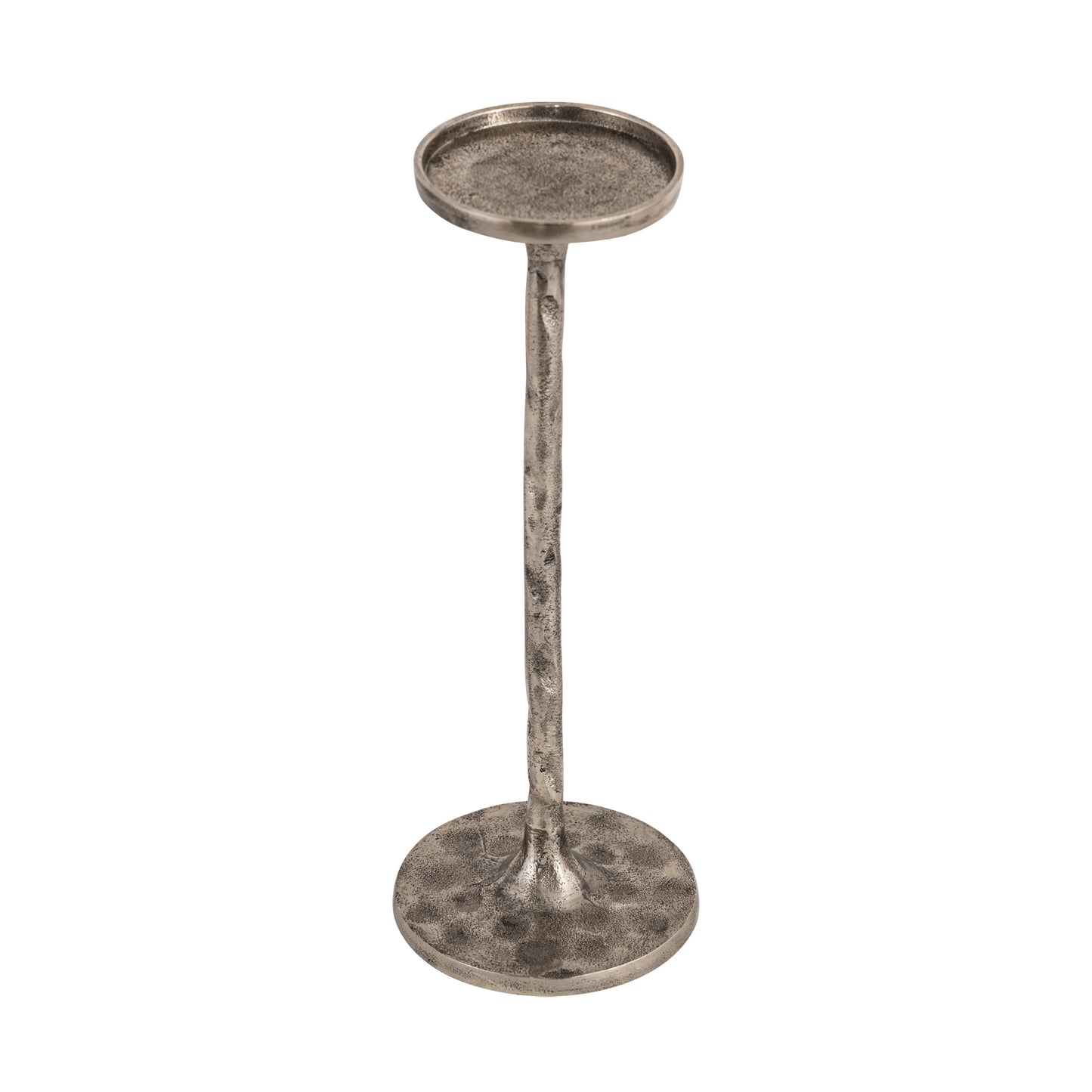 Marlow Set of 2 Hammered Candlesticks Antique Silver Finish