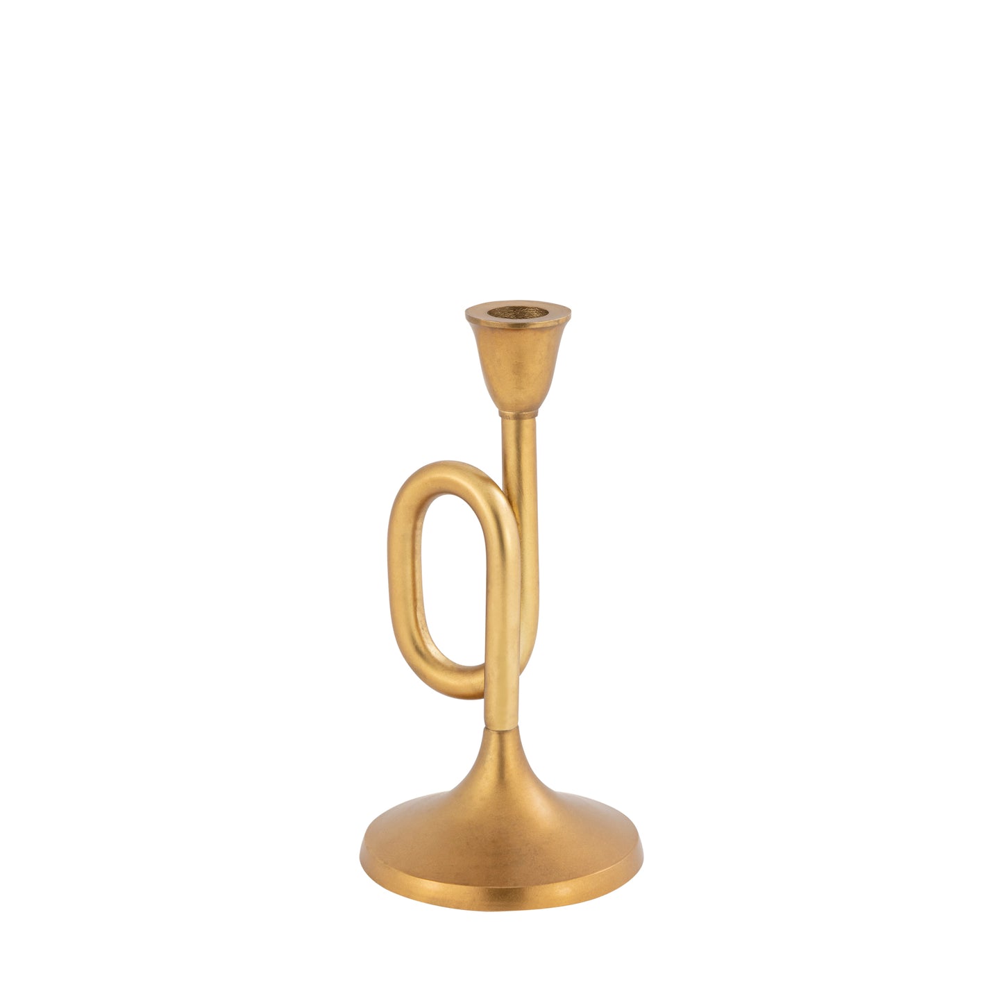 Gold candle holder on a white background
