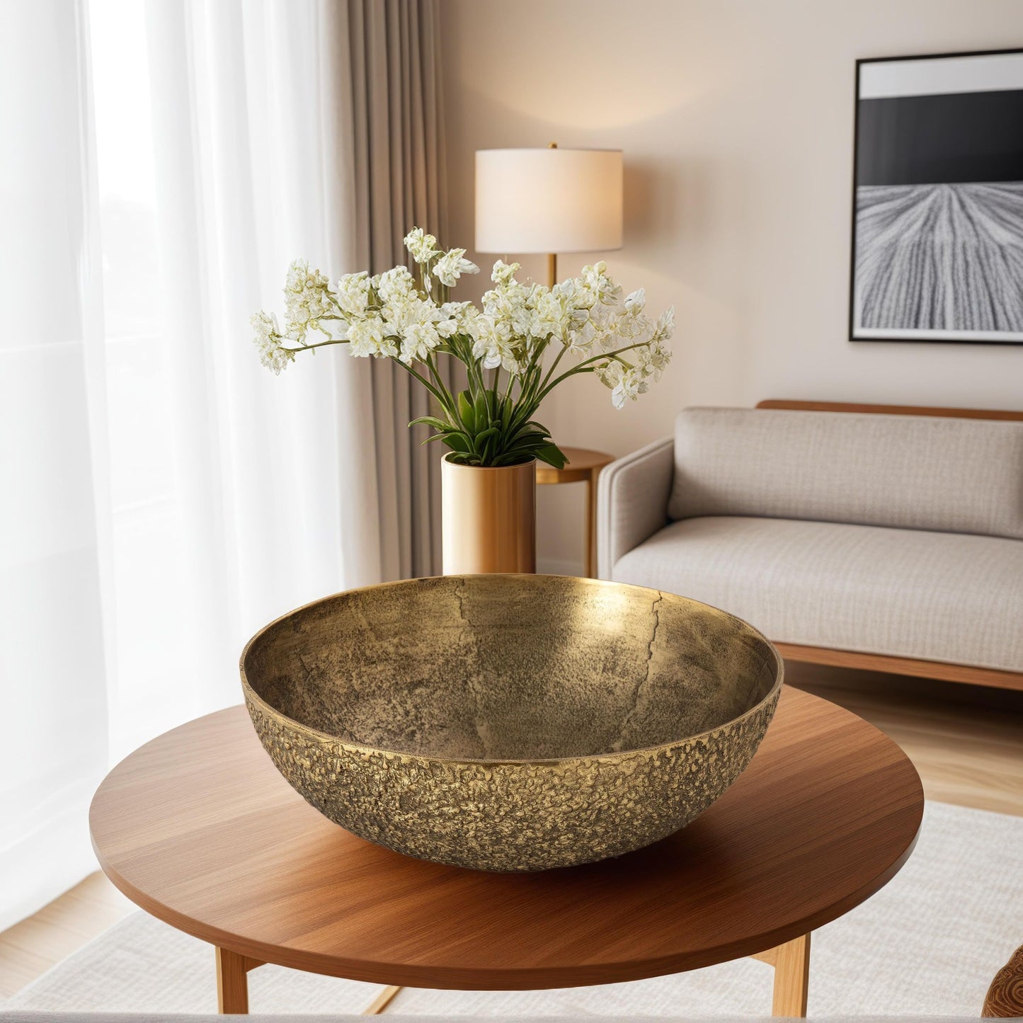 Hackney Decorative Bowl Medium Antique Brass Finish