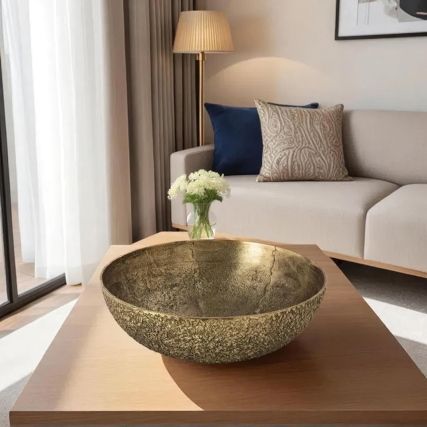 Hackney Decorative Bowl Medium Antique Brass Finish