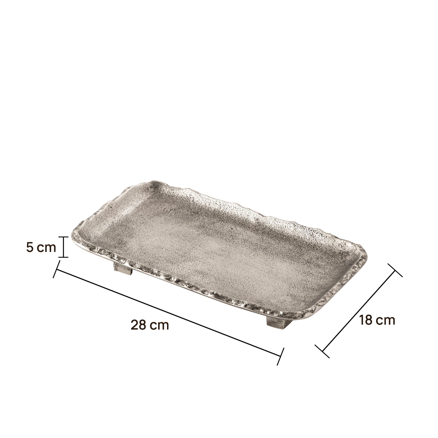 Ely Rectangular Tray Small Antique Silver