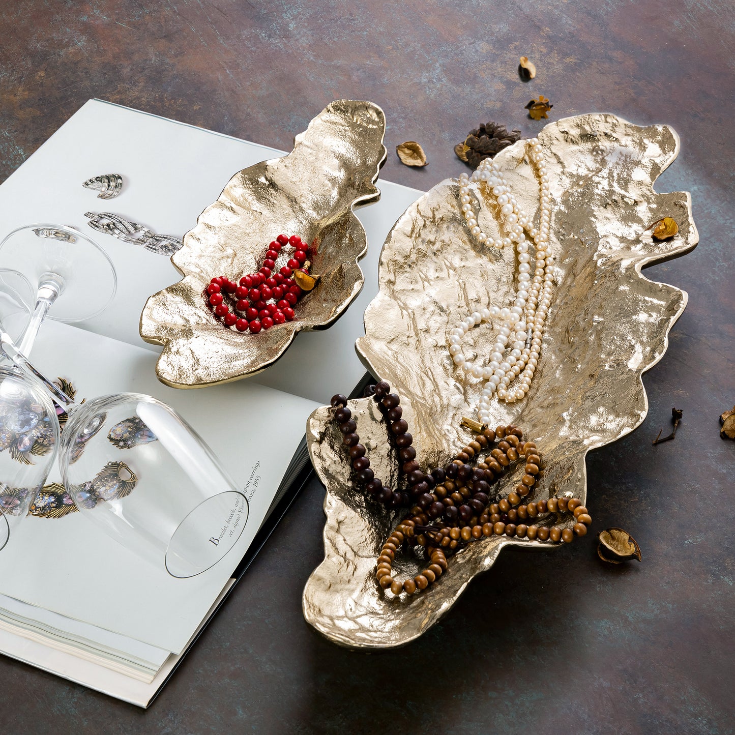 Tilbury Set of 3 Decorative Trays Gold Finish