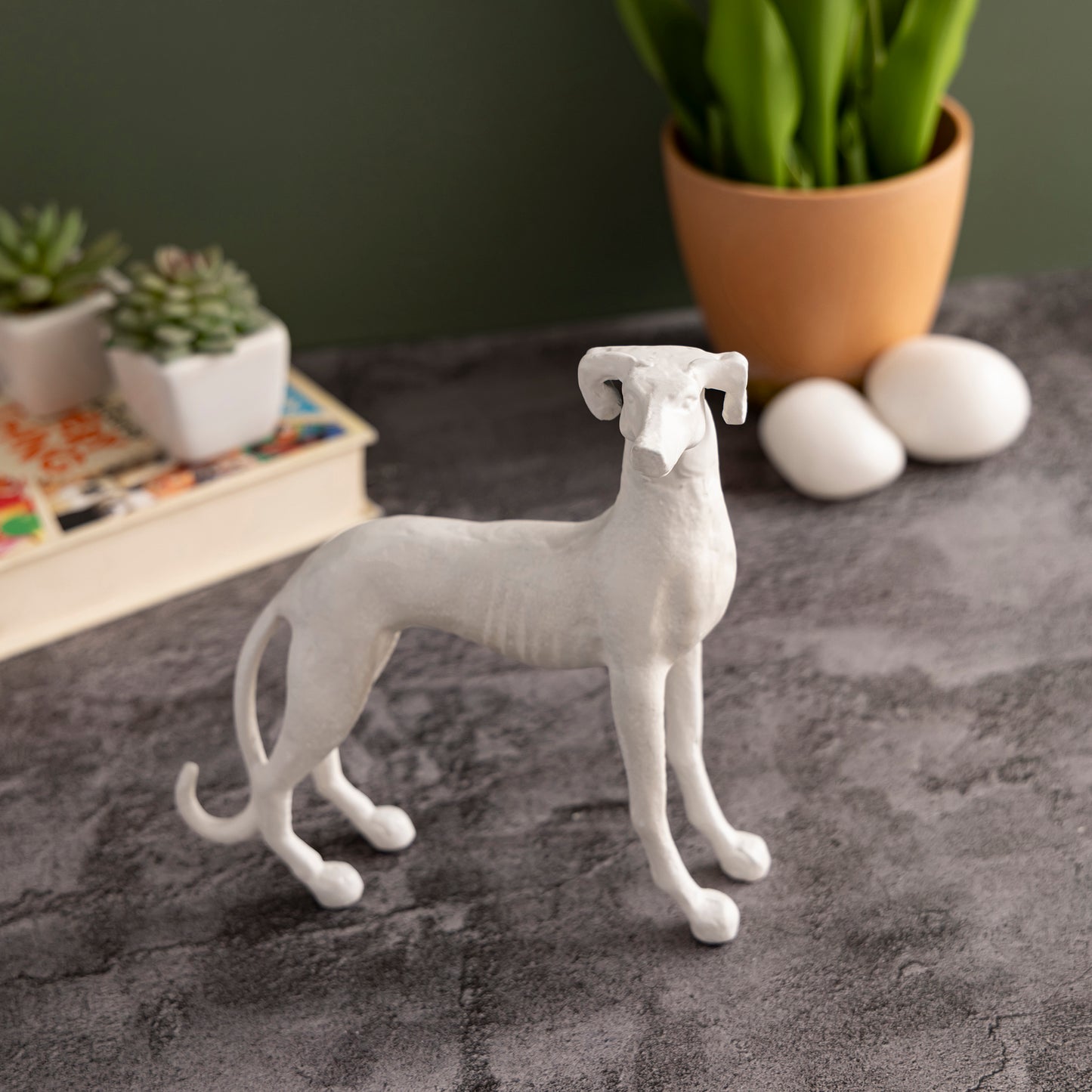 Aspen Standing Dog Statuette Matte White Finish