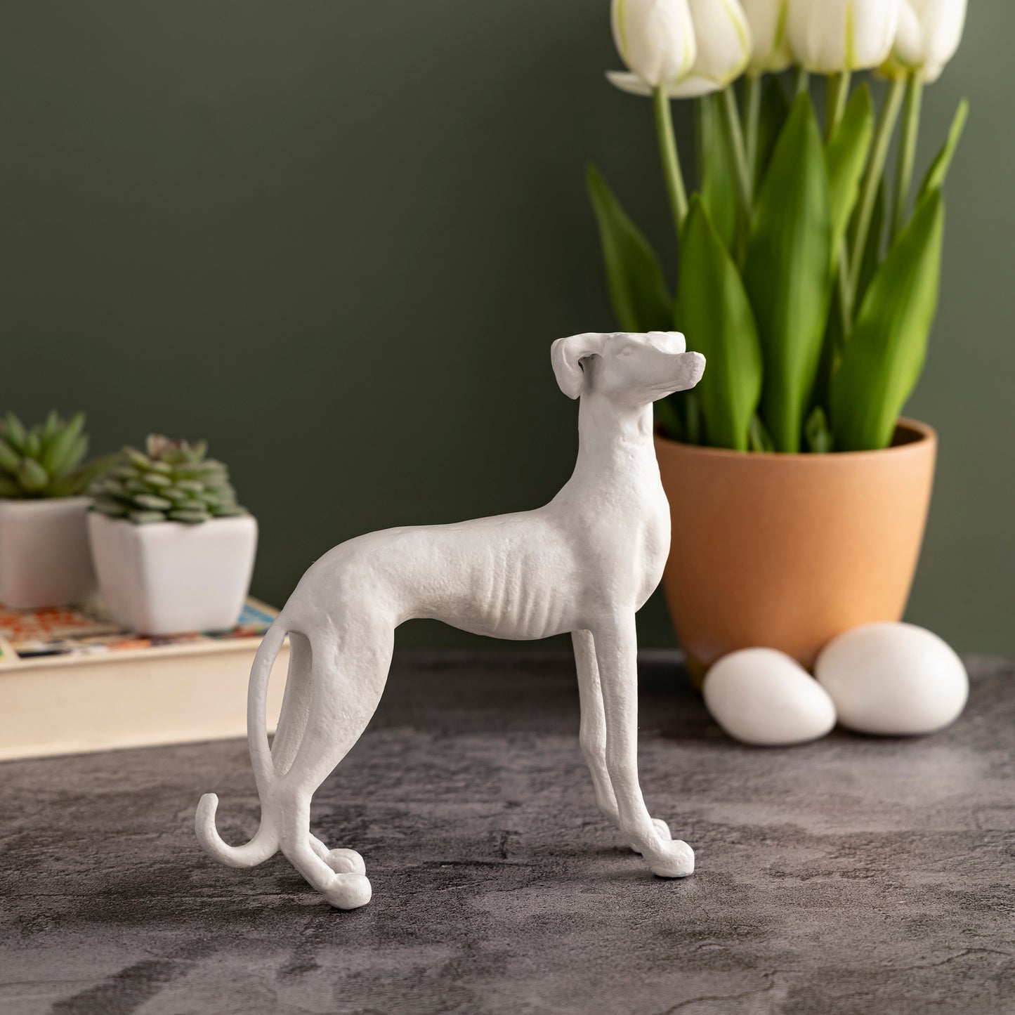 Aspen Standing Dog Statuette Matte White Finish