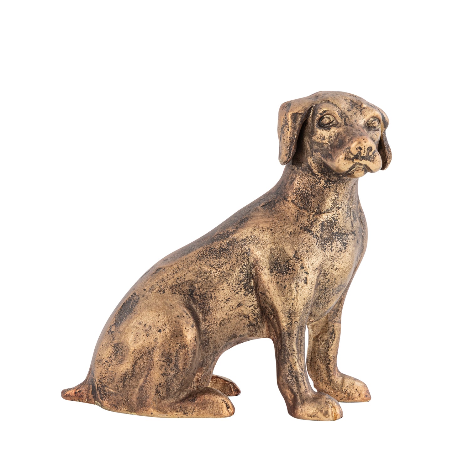 Dash Sitting Dog Statuette Antique Brass