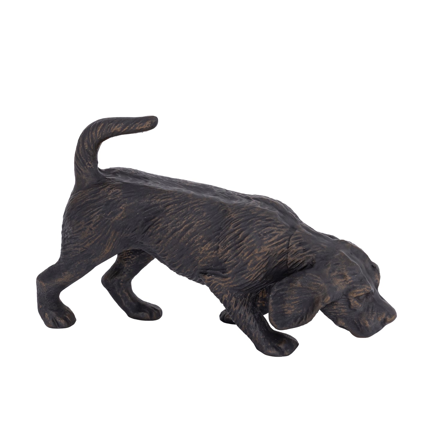 Sniffing Dog Statue Antique Bronze Finish | Milo