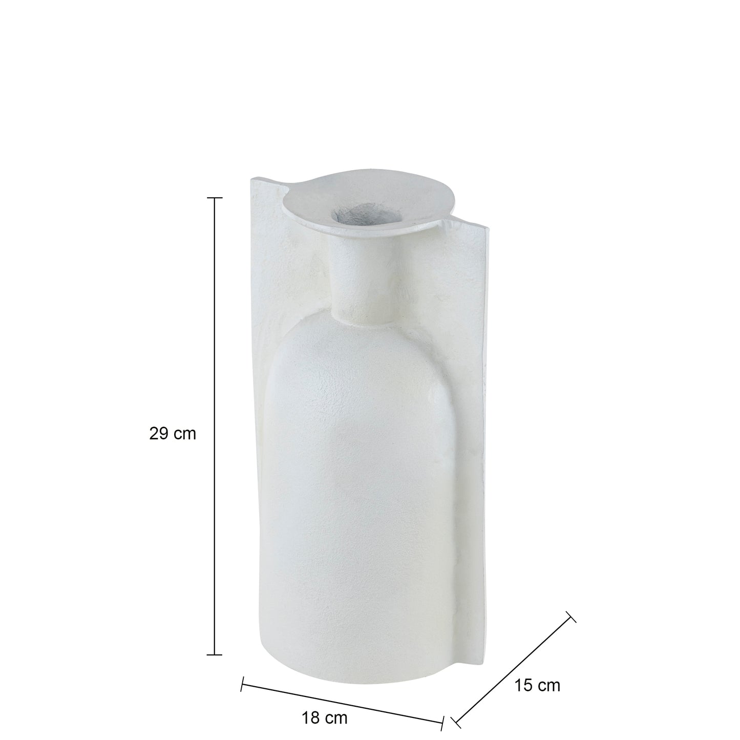 Sutton Metal Vase Handmade Matte White Finish