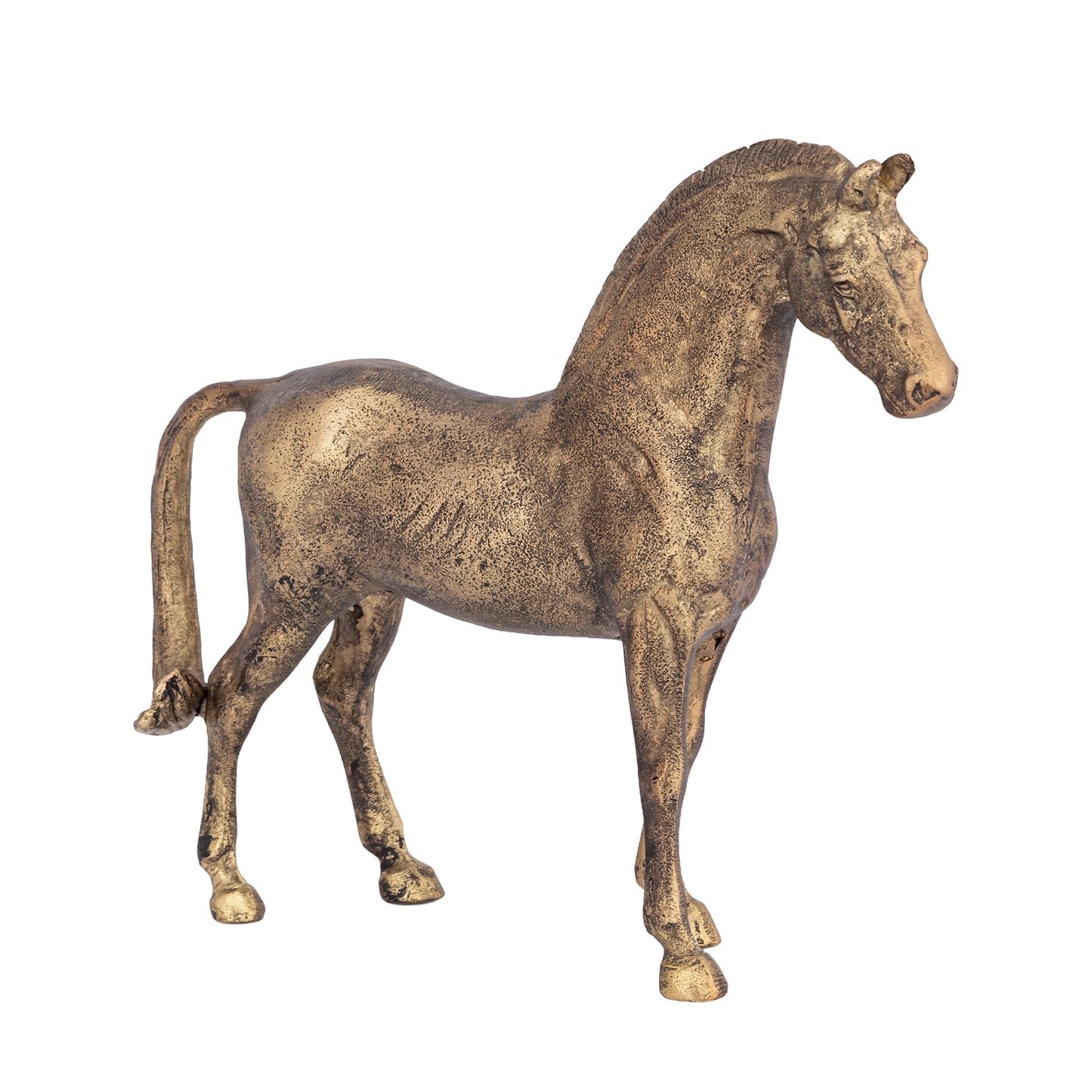 Thoroughbred Horse Statue Antique Brass Finish | Prince – Serene Living
