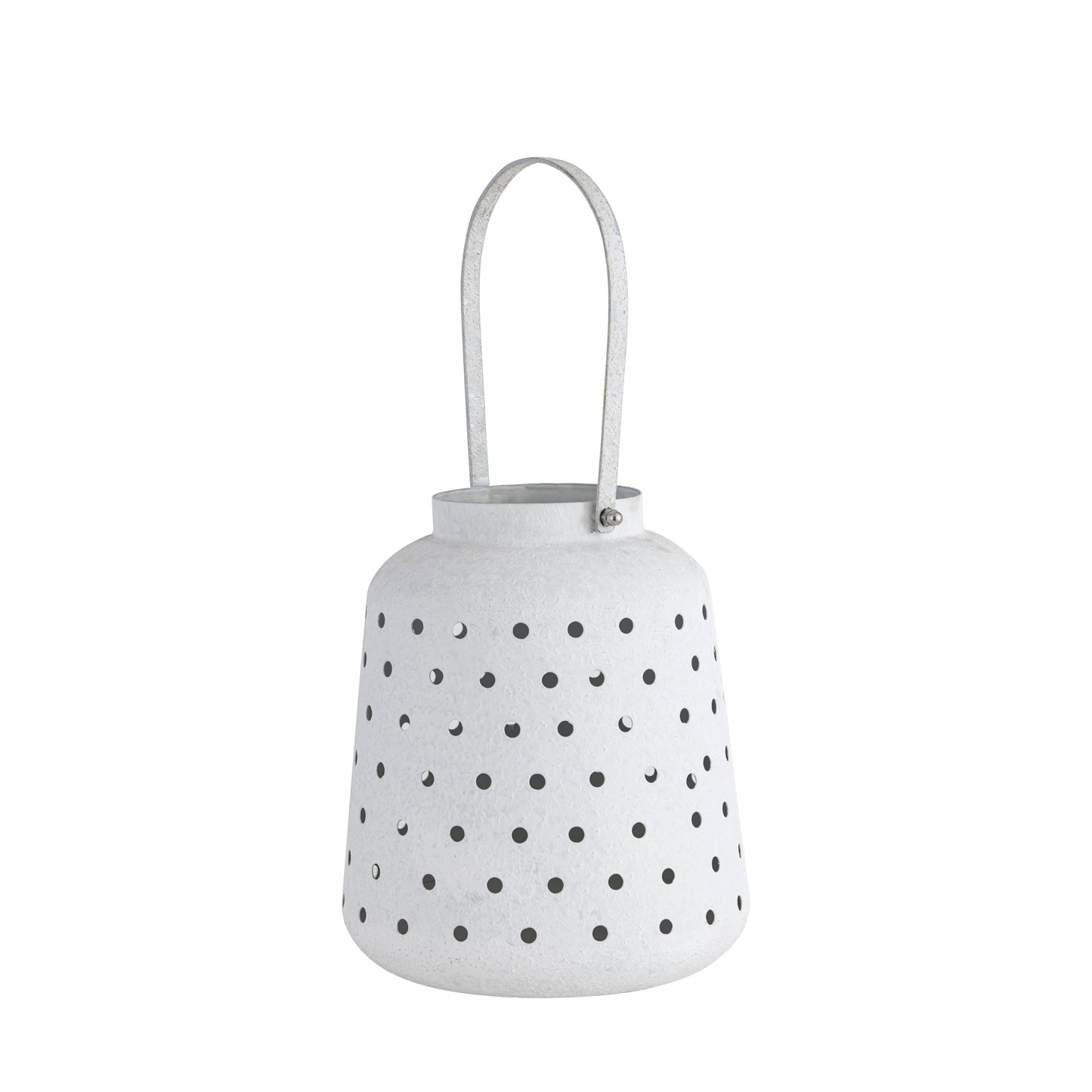 Durham Metal Lantern Candleholder White Textured Finish