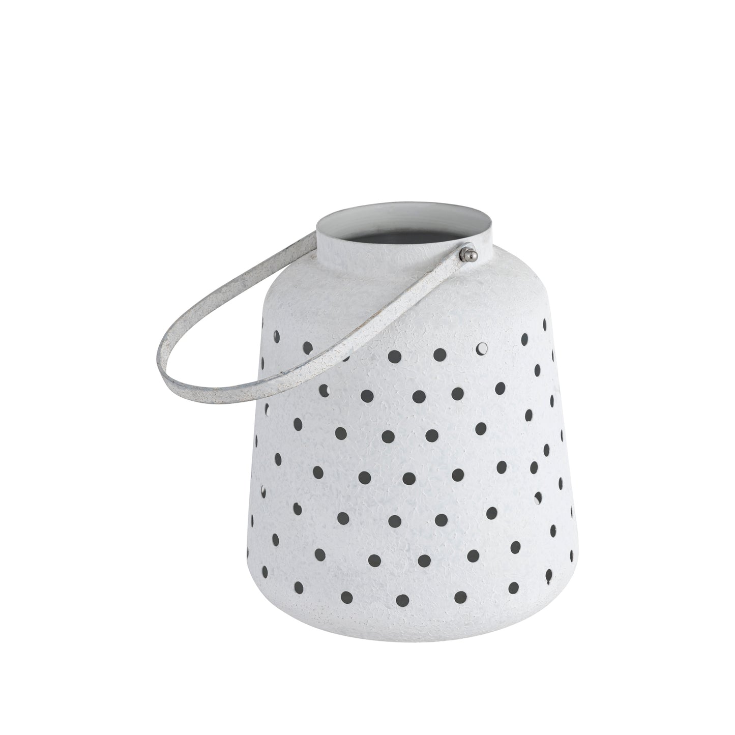 Durham Metal Lantern Candleholder White Textured Finish