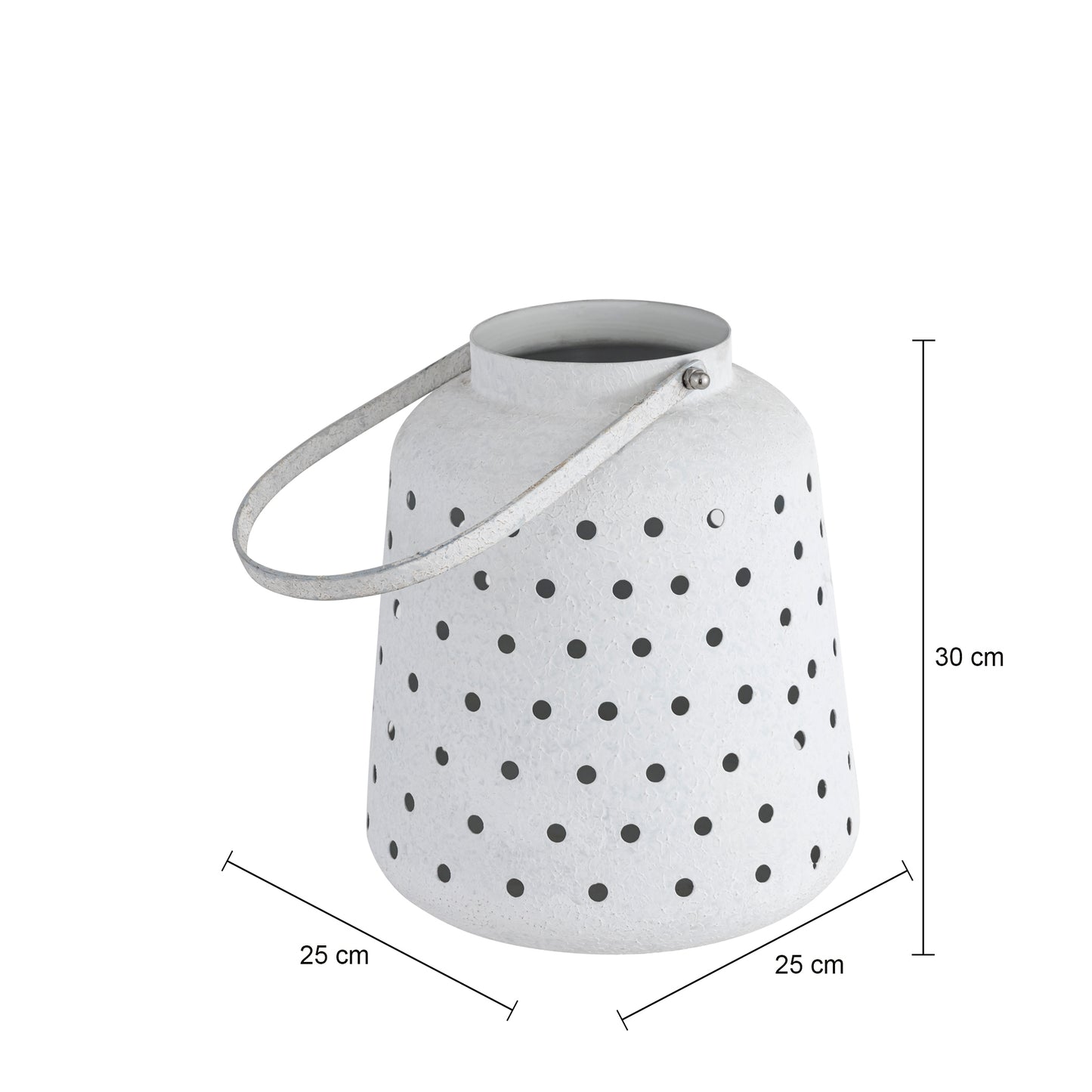 Durham Metal Lantern Candleholder White Textured Finish