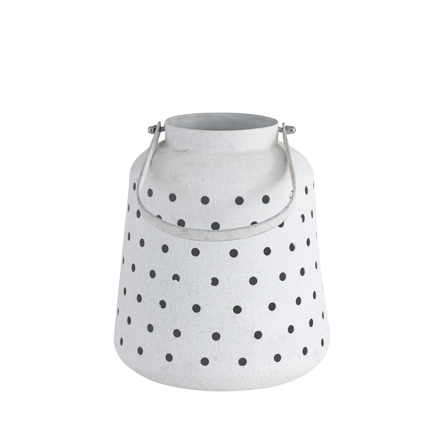 Durham Metal Lantern Candleholder White Textured Finish
