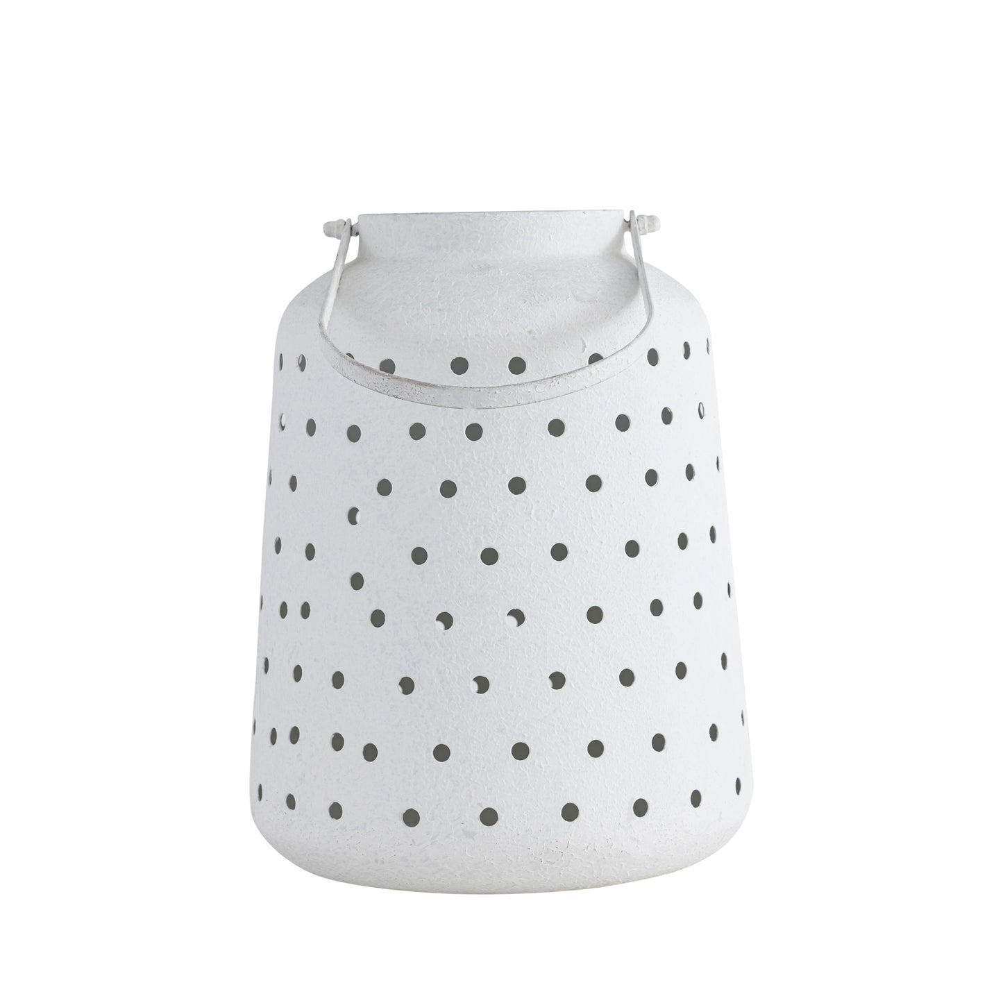 Lincoln Metal Lantern Candleholder White Textured Finish