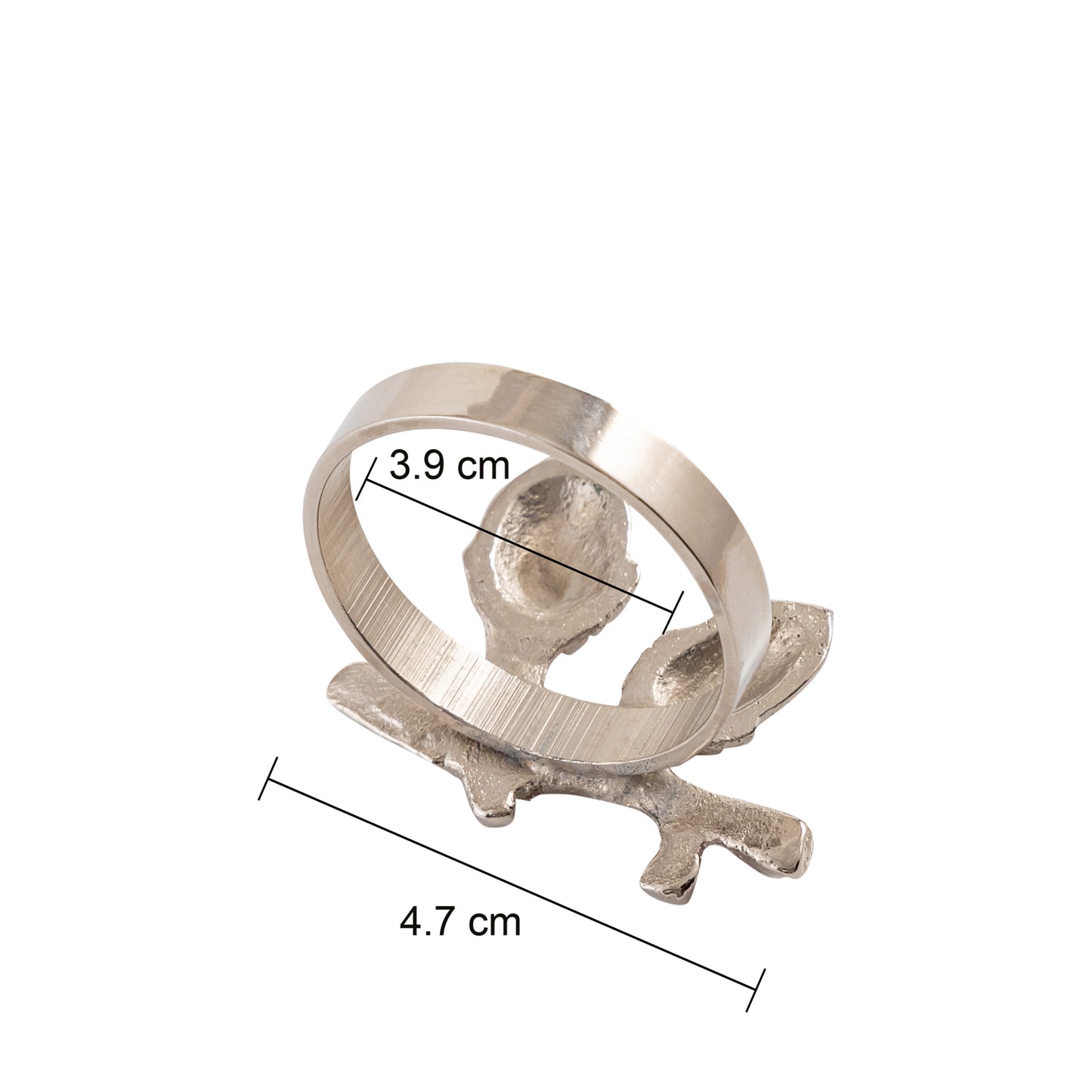 Acorn Metal Napkin Ring Silver Set of 4