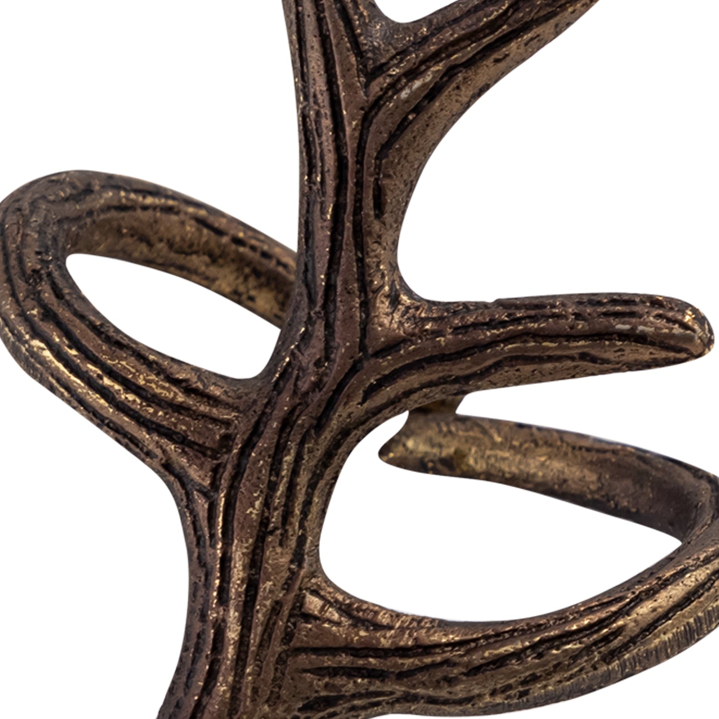 Antler Metal Napkin Ring Antique Brass Set of 4