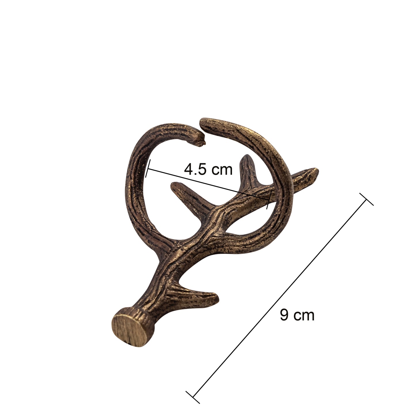 Antler Metal Napkin Ring Antique Brass Set of 4