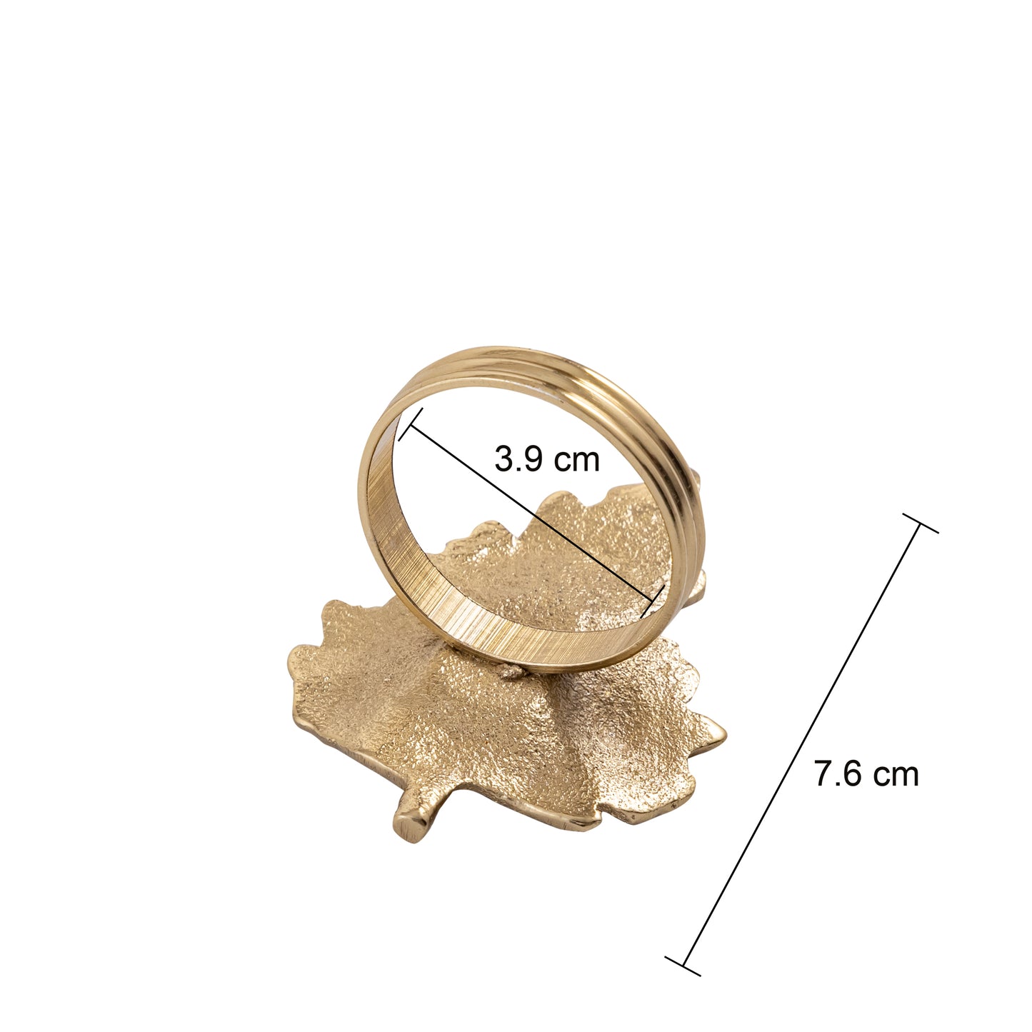 Autumn Maple Leaf Metal Napkin Ring Brass Set of 4