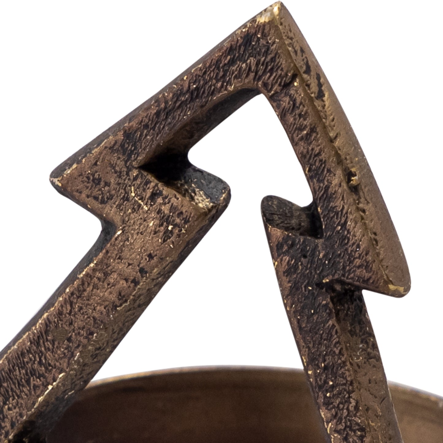 Christmas Tree Frame Metal Napkin Ring Antique Brass Set of 4