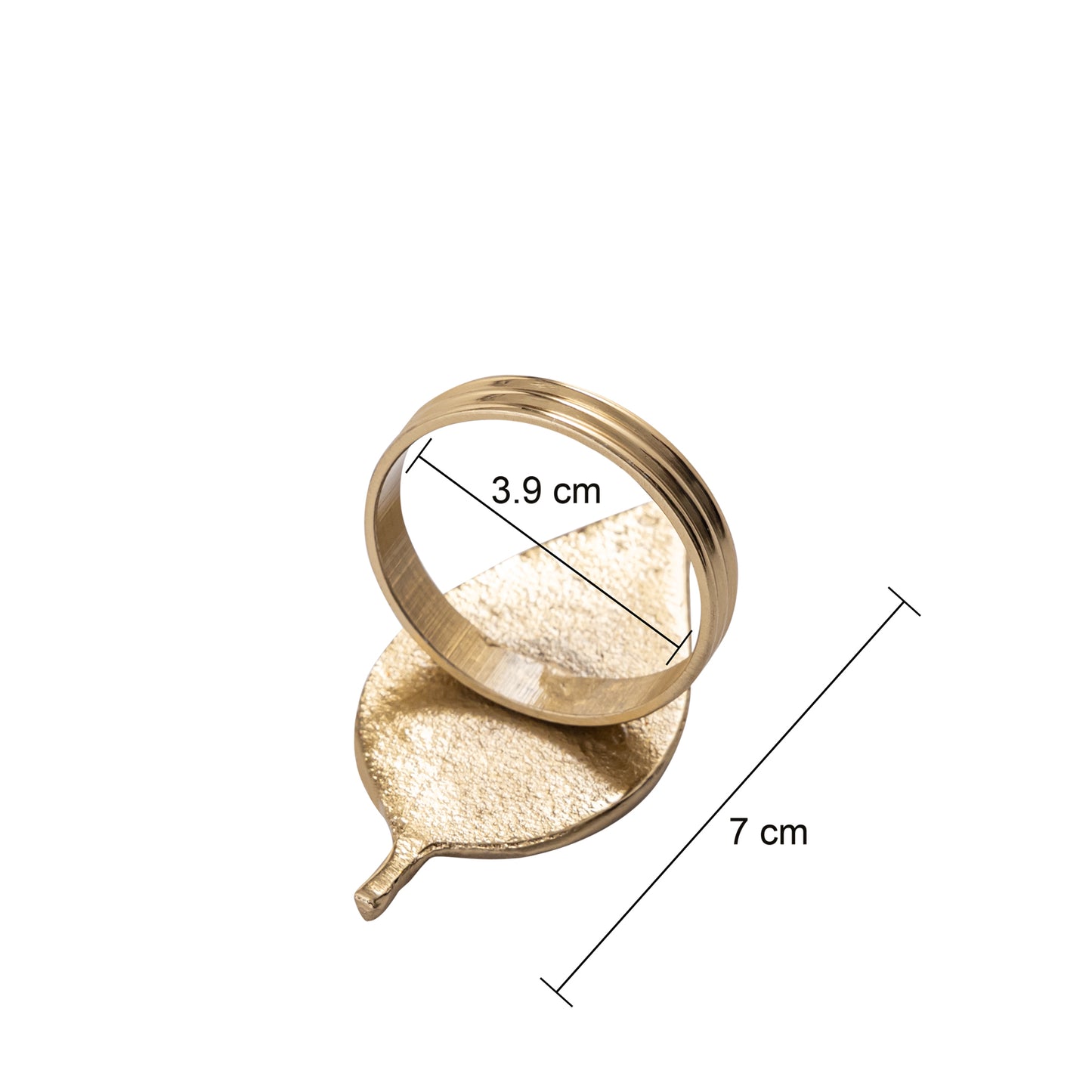 Fall Leaf Metal Napkin Ring Gold Set of 4