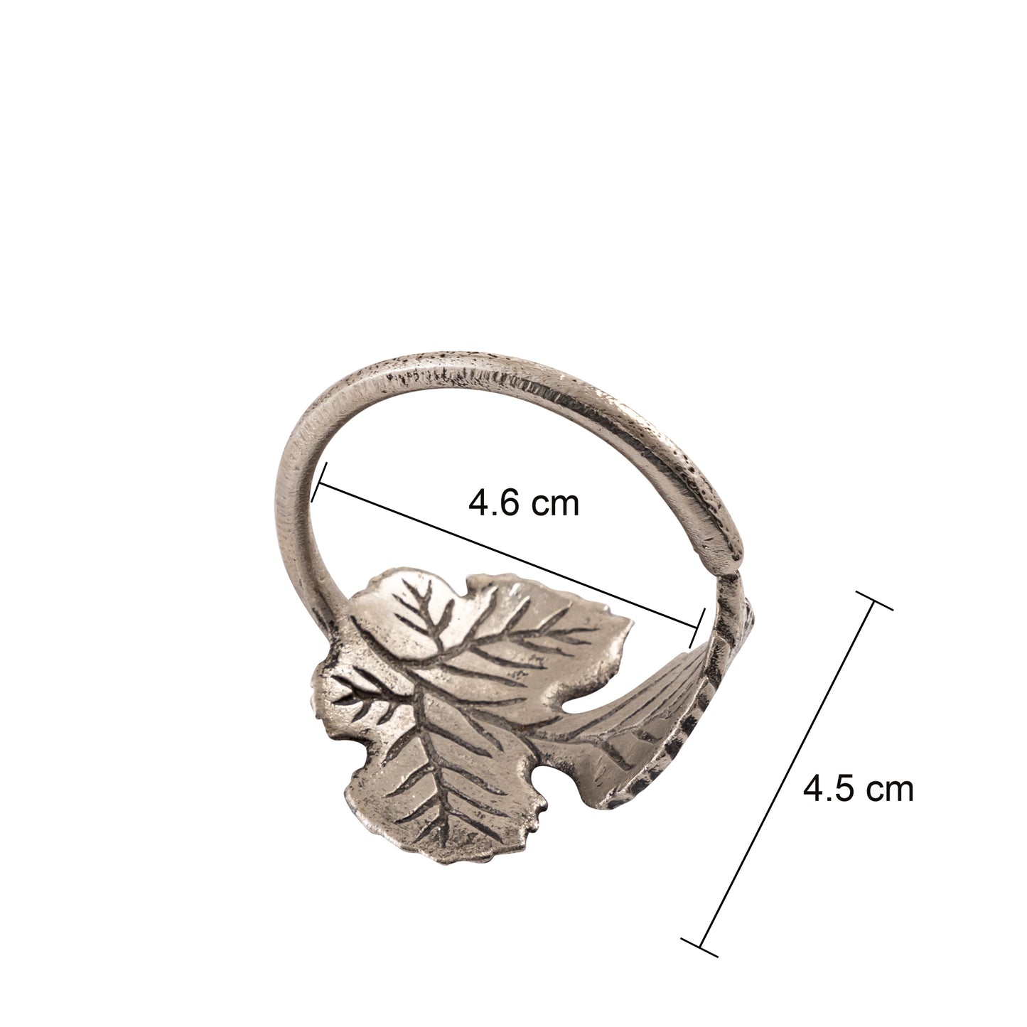 Maple Leaf Metal Napkin Ring Antique Silver Set of 4