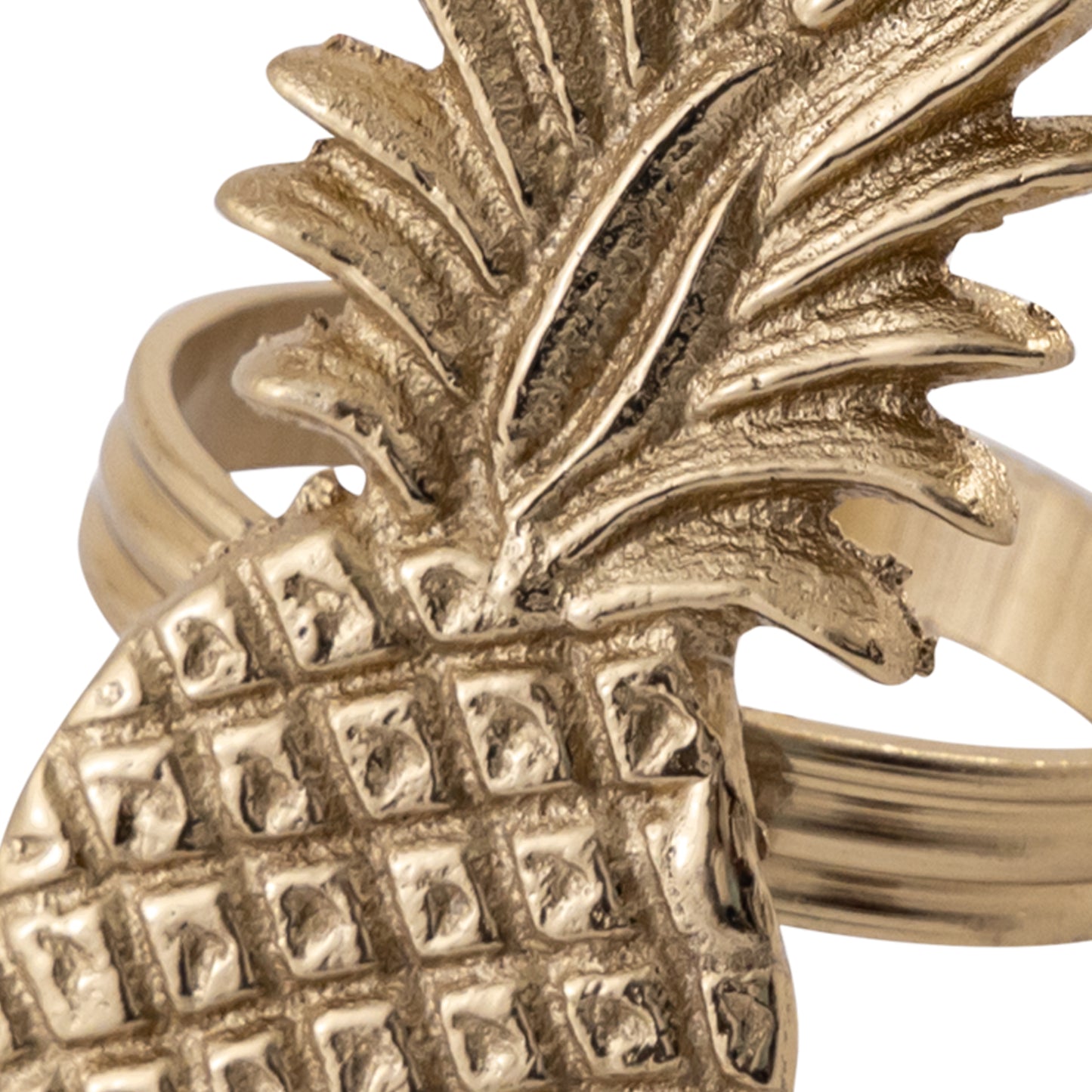 Pineapple Metal Napkin Ring Gold Set of 4