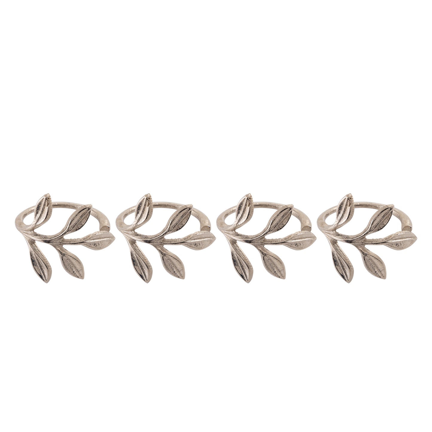 Rosemary Metal Napkin Ring Silver Set of 4
