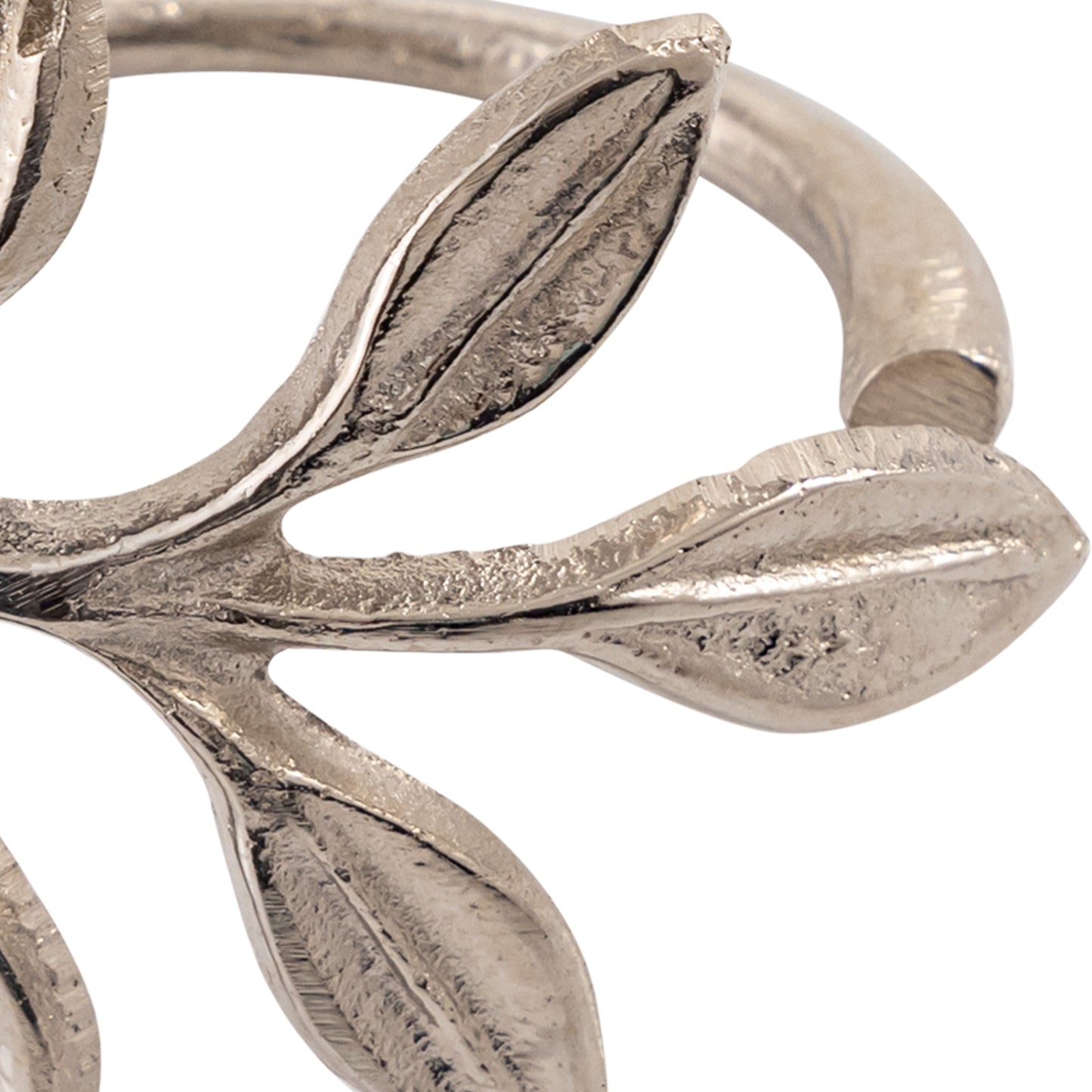 Rosemary Metal Napkin Ring Silver Set of 4