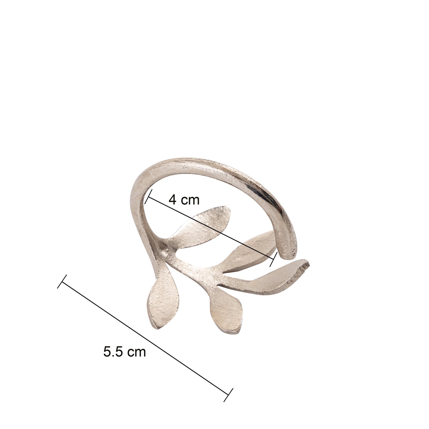 Rosemary Metal Napkin Ring Silver Set of 4