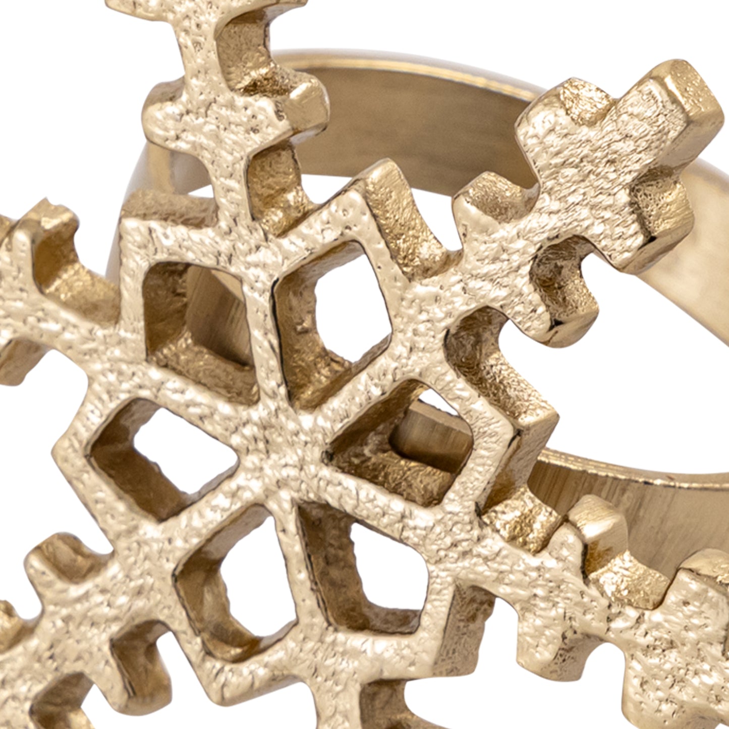 Snowflake Metal Napkin Ring Gold Set of 4