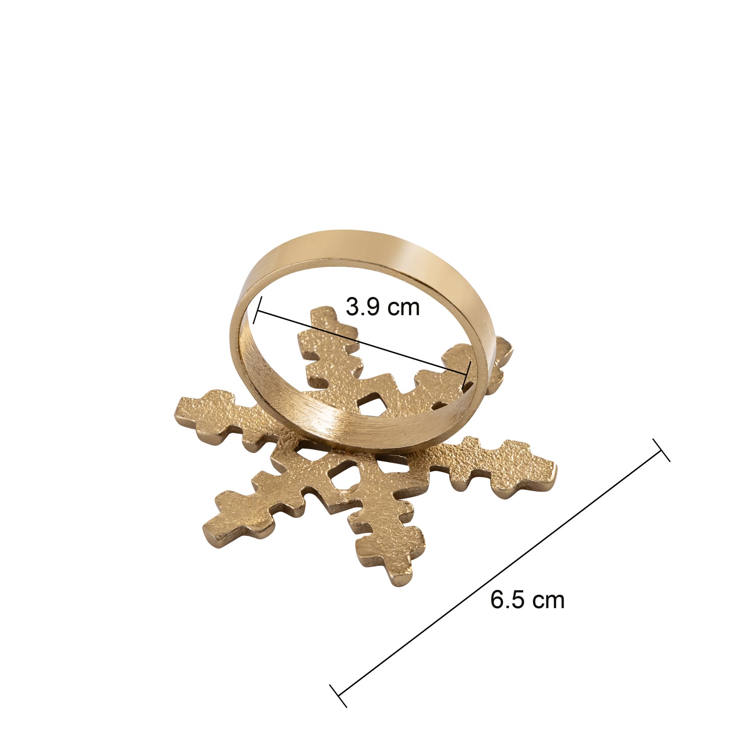 Snowflake Metal Napkin Ring Gold Set of 4