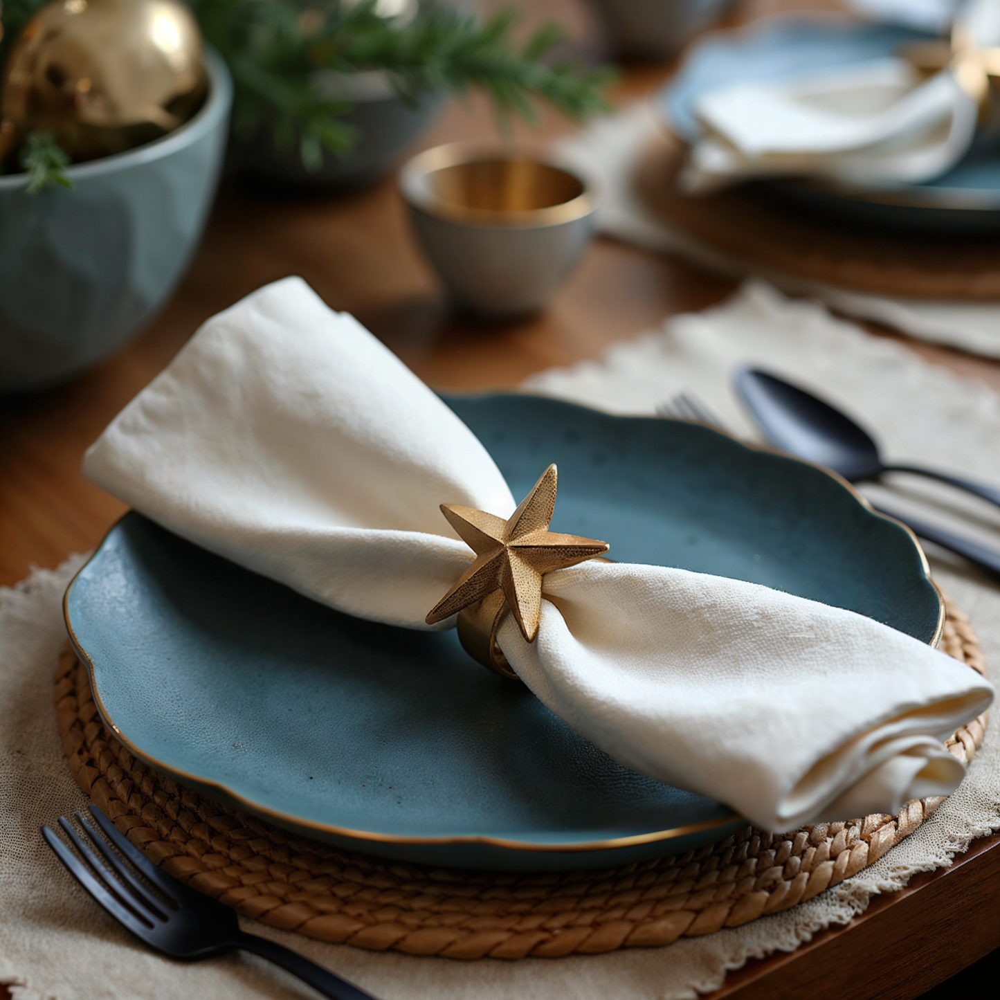 Star Metal Napkin Ring Classic Gold Set of 4