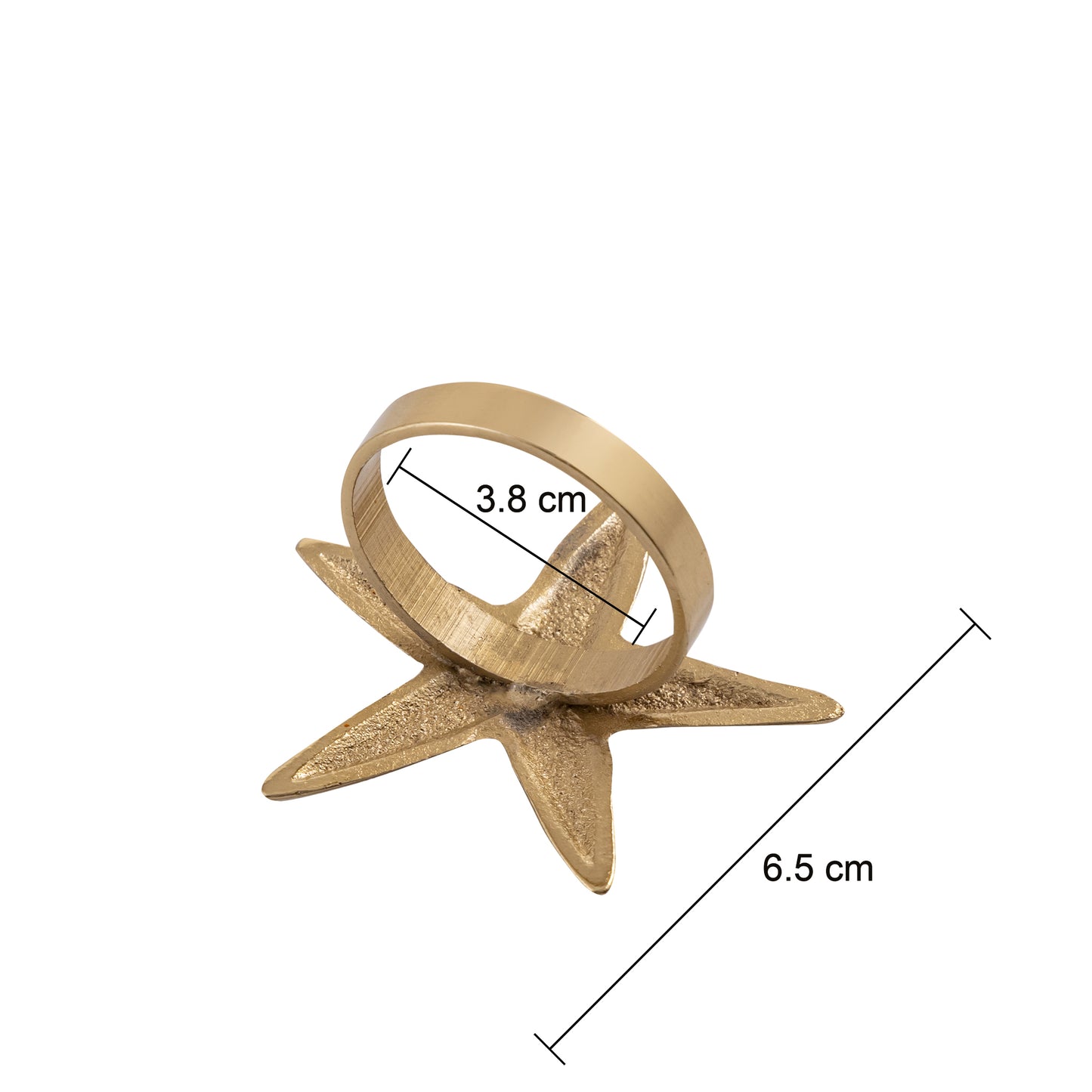 Star Metal Napkin Ring Classic Gold Set of 4