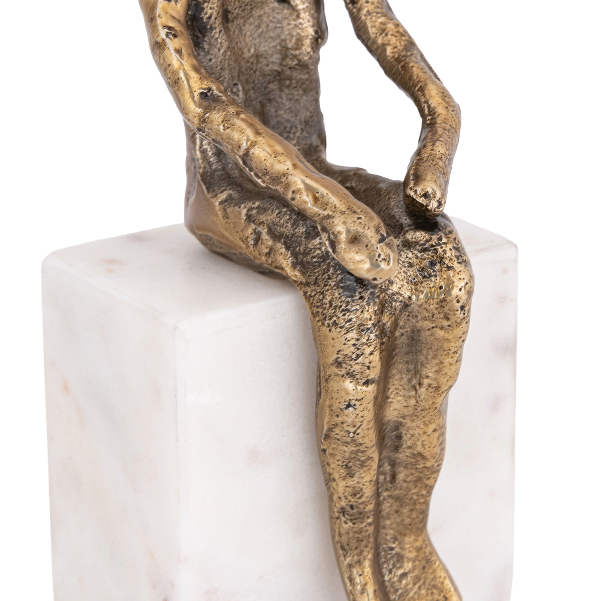 Sitting Man Statue Marble Base | Lorenzo