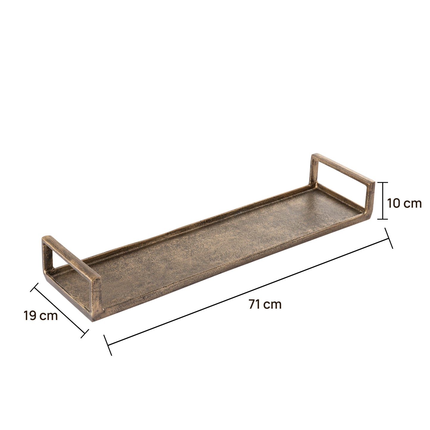 Longford Rectangular Decorative Tray Antique Brass Finish