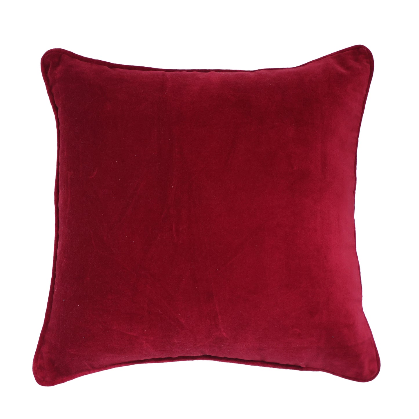 Cotton Velvet Cushion Cover Burgundy
