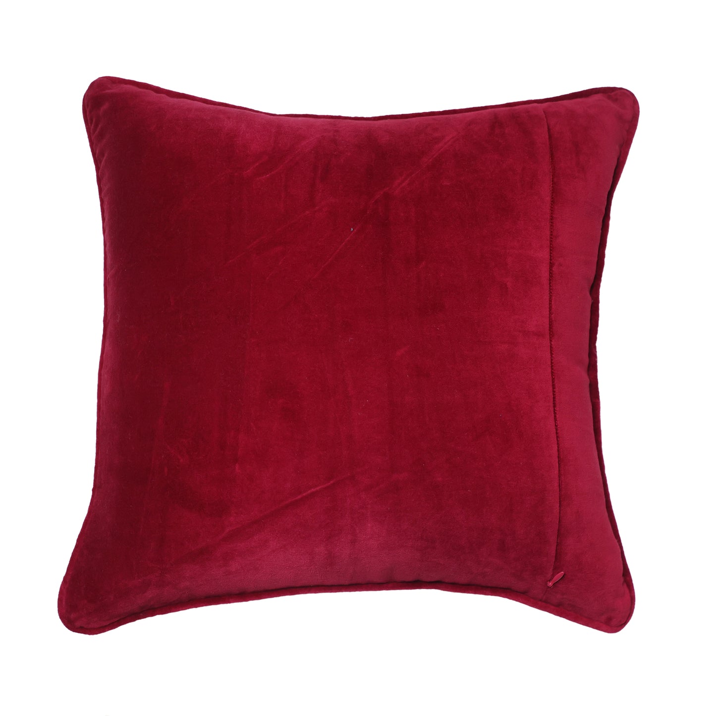 Cotton Velvet Cushion Cover Burgundy