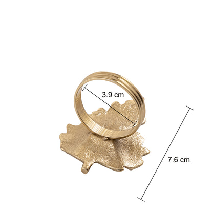 Autumn Maple Leaf Metal Napkin Ring Brass (Set of 4)