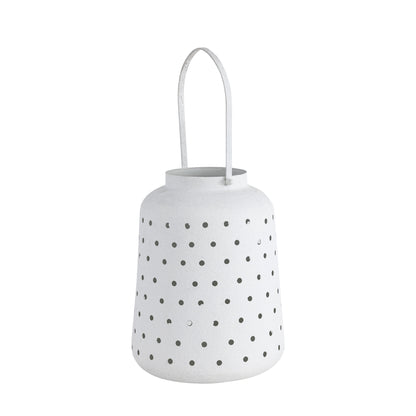 Lincoln Metal Lantern White Textured Finish