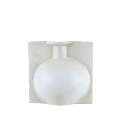 Preston Metal Vase Handmade Matte White Finish