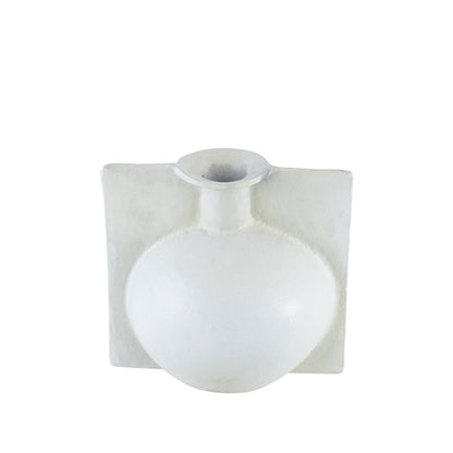 Preston Metal Vase Handmade Matte White Finish